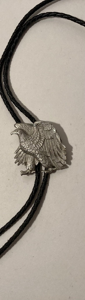 Vintage Metal Bolo Tie, Nice American Bald Eagle Design, Nice Western Design, 1 3/4" x 1 3/4", Quality, Heavy Duty, Country & Western