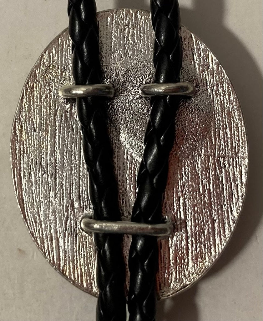 Vintage Metal Bolo Tie, Nice Brown Sandy Looking Stone Design, Nice Western Design, 2" x 1 1/2", Quality, Heavy Duty, Country & Western