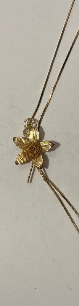 Vintage Metal Bolo Tie, Nice Brass Flower Design, Nice Western Design, 1 1/2" x 1 1/2", Quality, Heavy Duty, Country & Western, Cowboy