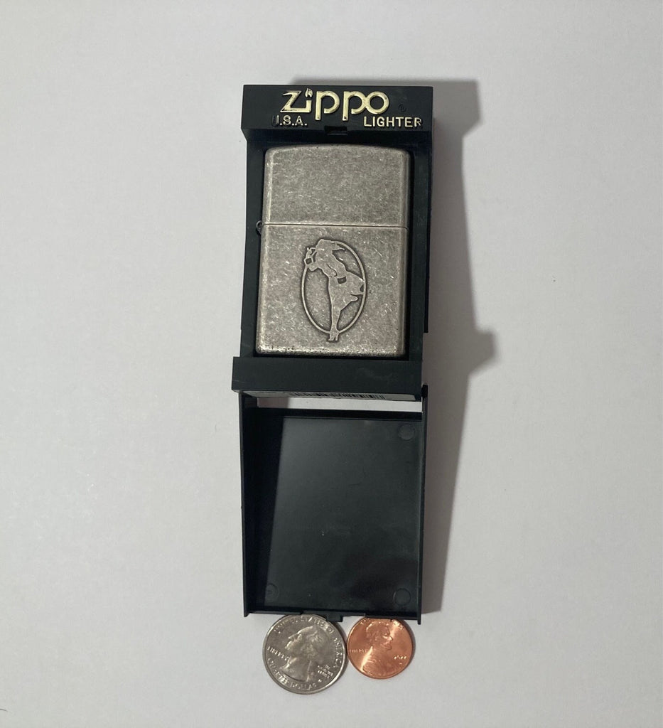 Vintage Metal Zippo, Antique Silver Place, Nice Design, Zippo, Made in USA, Cigarettes, More, Free Shipping in the U.S.