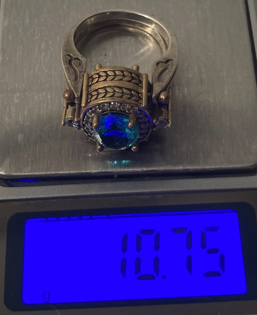 Vintage Sterling Silver Ring, Nice Unique Double Sided Stones Design, Pink, Clear, 2 Rings in One, Size 6 1/2, Nice Design, Quality