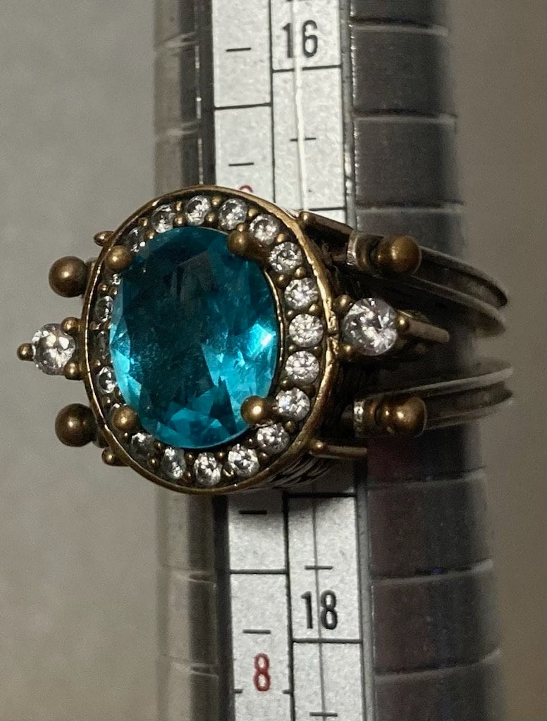 Vintage Sterling Silver Ring, Nice Unique Double Sided Stones Design, Pink, Clear, 2 Rings in One, Size 6 1/2, Nice Design, Quality