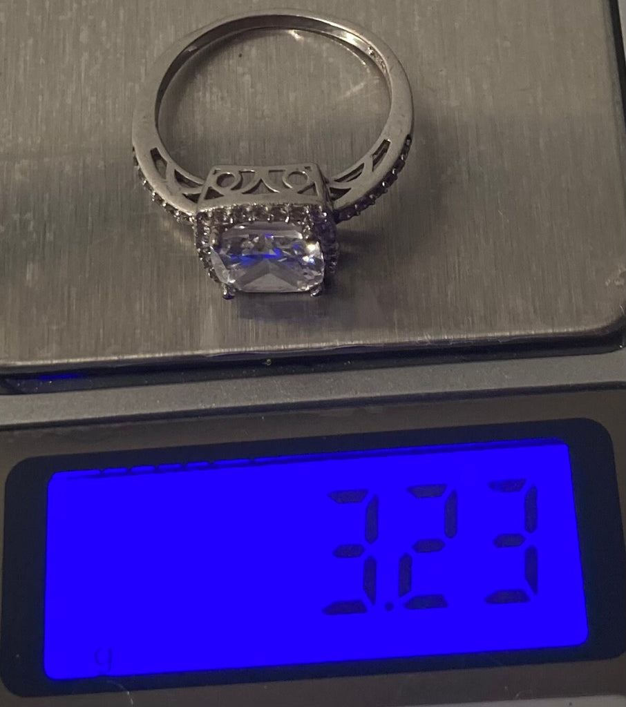 Vintage Sterling Silver Ring, Nice Big Sparkly Stone Design, Size 7, Nice Design, Quality, Jewelry, 0803, Accessory, Stamped 925, Clothing